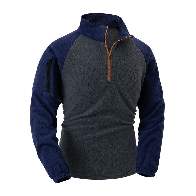 Men's Fleece Pullover with Half-Zip and Functional Pockets Chic and Style