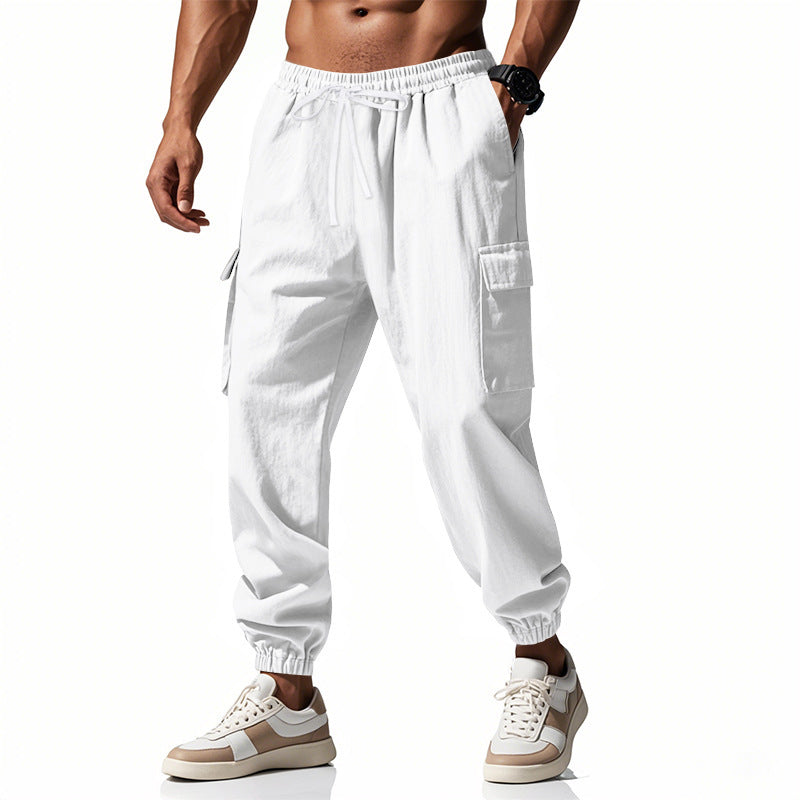 Men's Casual Cargo Pants with Elastic Waist and Practical Side Pockets Chic and Style