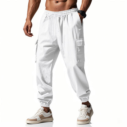 Men's Casual Cargo Pants with Elastic Waist and Practical Side Pockets Chic and Style