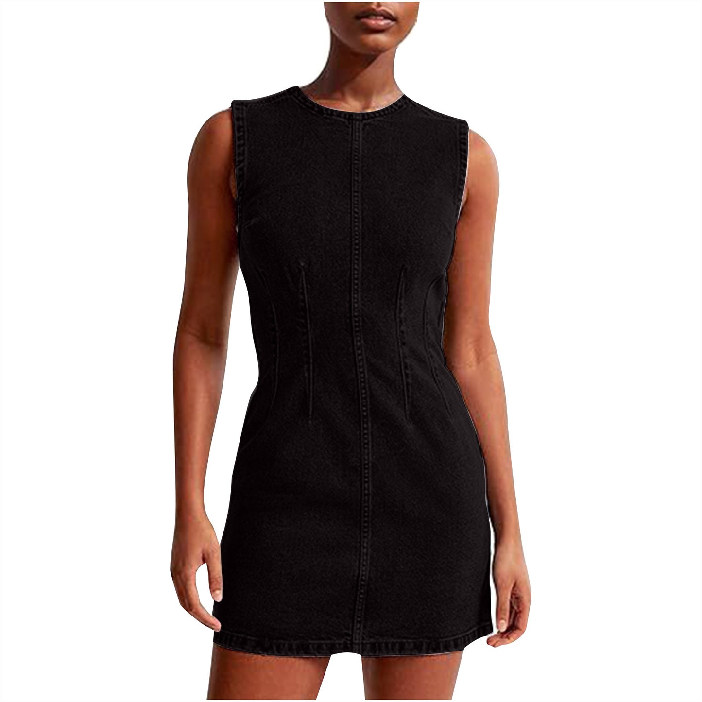 Robe en jean pour femmes au design moderne avec des détails sans couture Chic und Stil