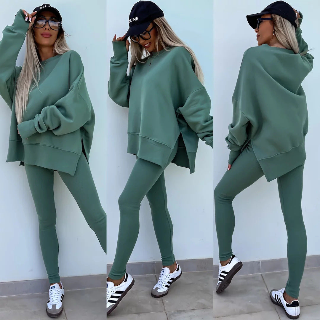Dames confortable oversized Sweatshirt et leggings ajustés Chic und Stil