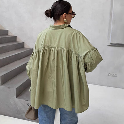 Blouse oversize pour dames avec volants Chic & Stil