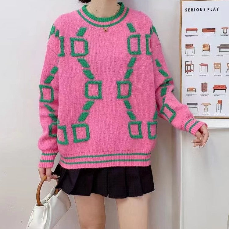 Pull femme à la mode avec motif créatif et coupe décontractée Chic und Stil