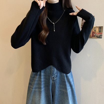 Pull femme en tricot avec col haut et coupe décontractée Chic und Stil