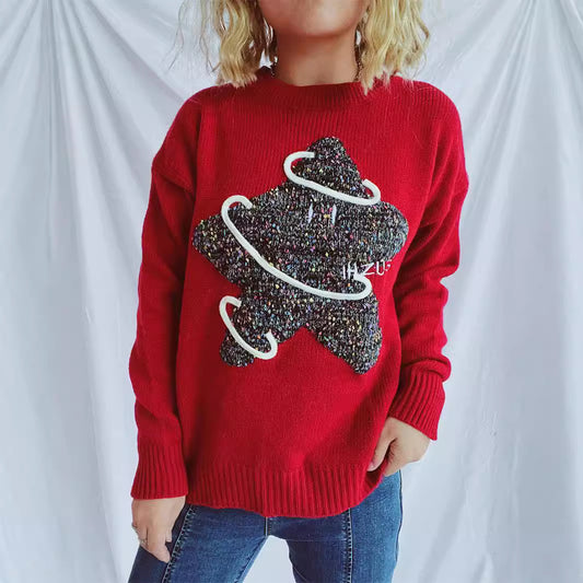 Pull en tricot pour femmes avec motif créatif et coupe décontractée Chic und Stil