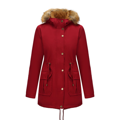 Dame parka d'hiver avec col en fourrure Chic und Stil