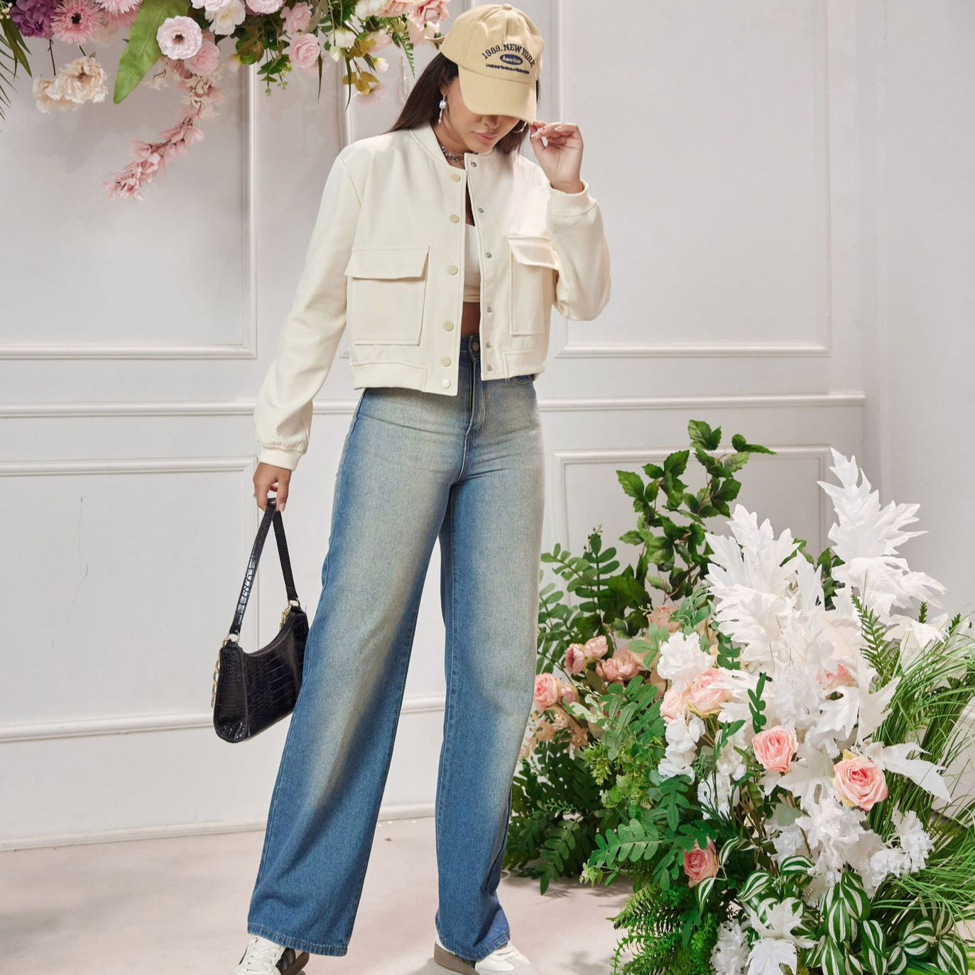 Dames élégante veste cropped Chic und Stil