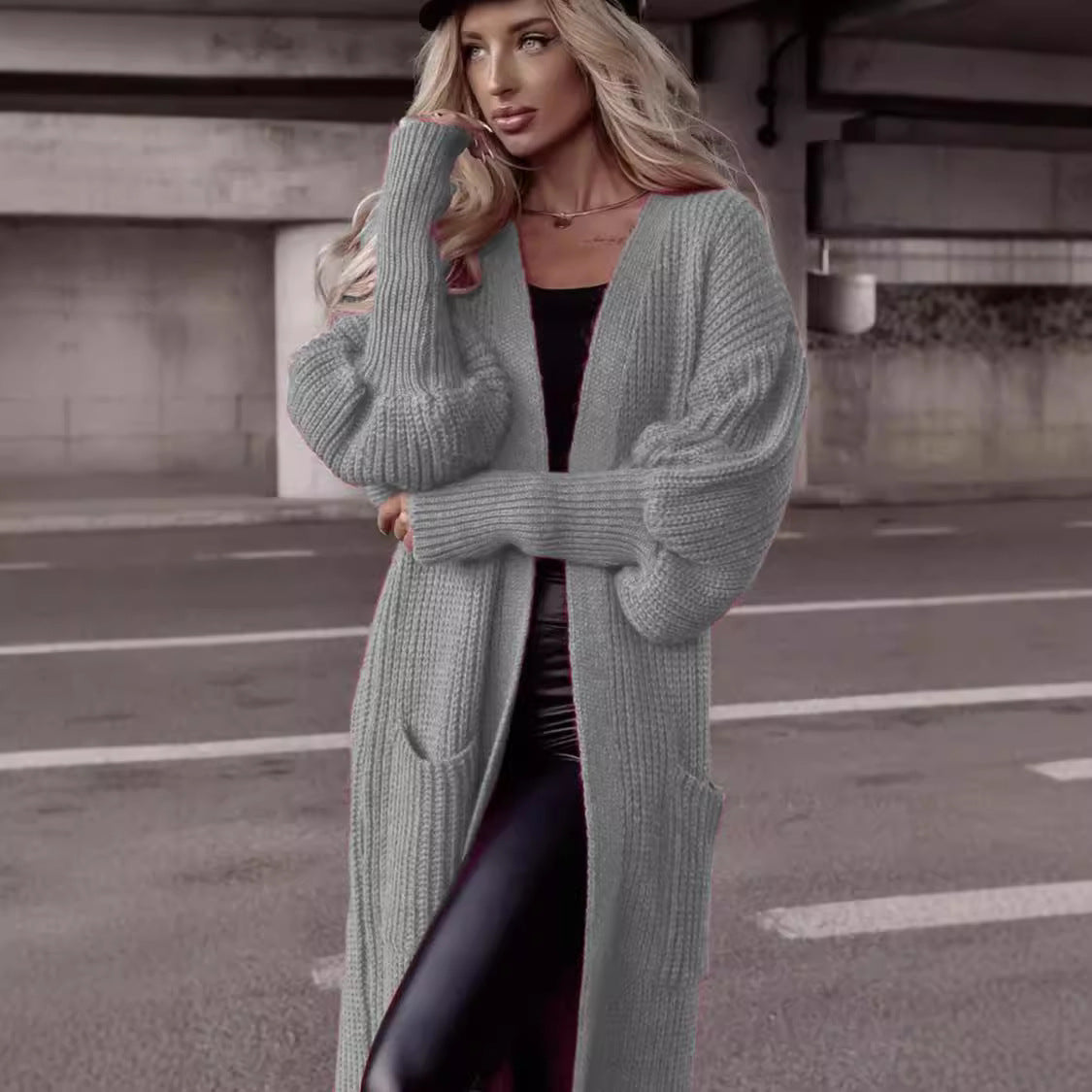 Dames Grand manteau en tricot Chic und Stil