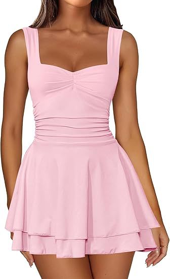 Robe skater pour femmes avec haut froncé et jupe évasée Chic und Stil