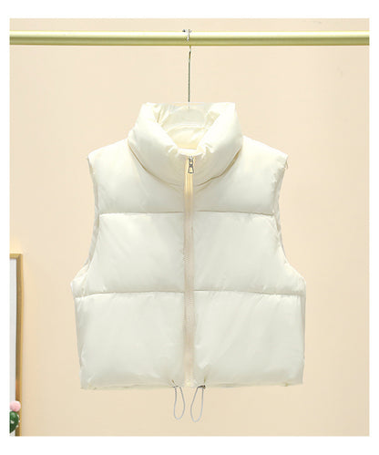 Dames gilet matelassé avec col haut et taille ajustable Chic und Stil