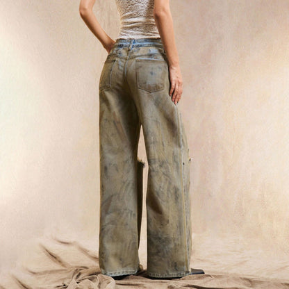Dames jeans larges tendance avec déchirures et bords effilochés Chic und Stil
