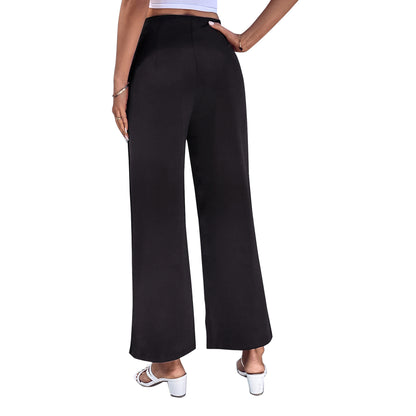 High-waisted palazzo pants for women with elegant button details Chic and Style