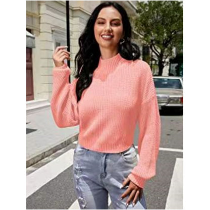 Femmes Pull en tricot à la mode avec décolleté large Chic und Stil