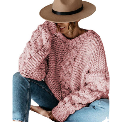 Pull en grosse maille pour femmes avec un élégant motif en torsades et une coupe ample Chic und Stil