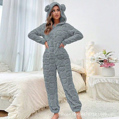 Ladies Comfortable Fleece Pants with Hood Chic and Style