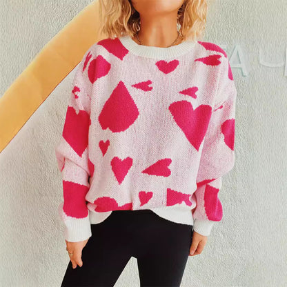 Pull oversized pour femmes avec motif en forme de cœur Chic und Stil