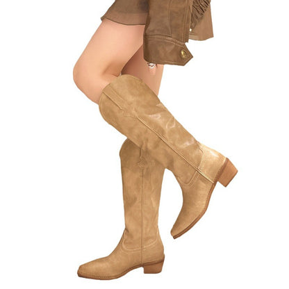 Bottes de cowboy élégantes pour dames avec une coupe à la mode et un robuste talon bloc Chic und Stil