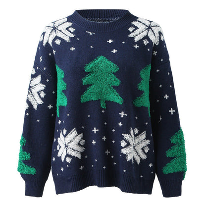 Pull en tricot pour femmes avec motif de Noël festif et design retravaillé Chic und Stil