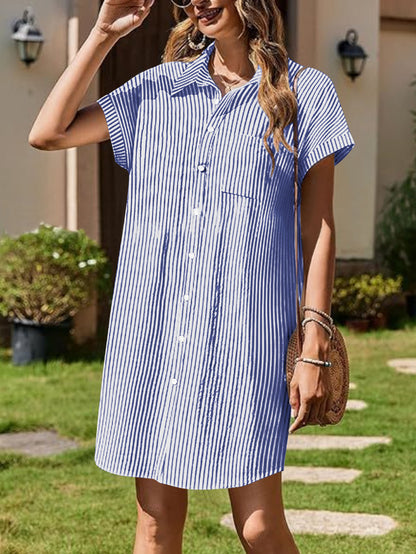 Robe chemise décontractée à boutons pour dames Chic und Stil