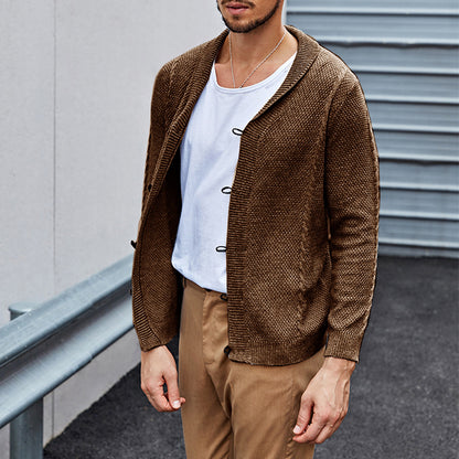 Cardigan en tricot décontracté pour hommes avec une structure raffinée et une coupe ouverte Chic und Stil
