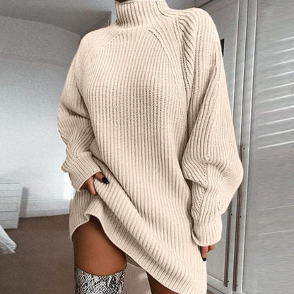 Pull en tricot surdimensionné pour femmes avec col montant Chic und Stil