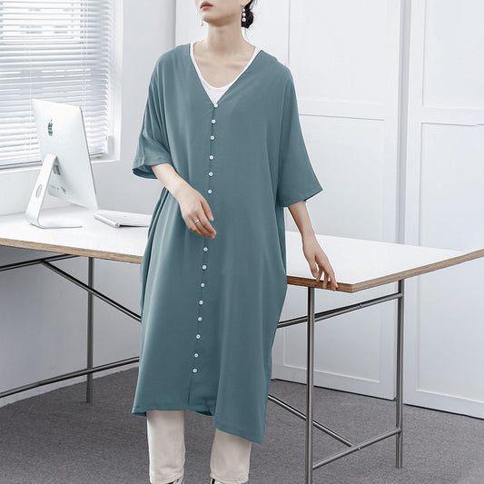 Femmes Robe maxi à boutons longues Chic und Stil