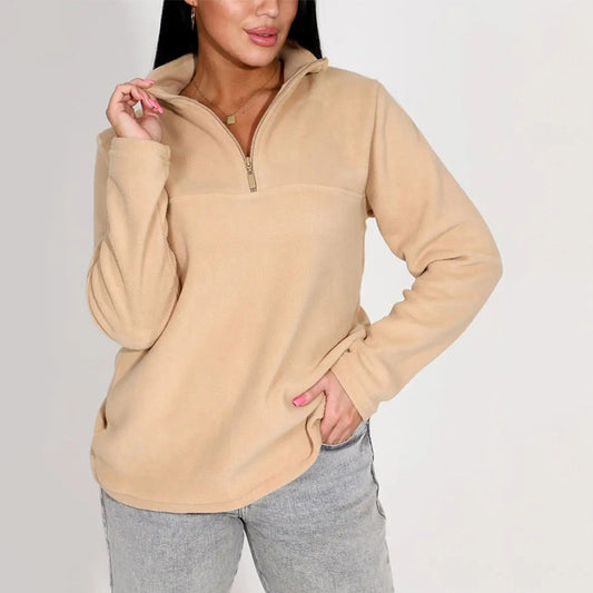 Dames pull en polaire avec col montant Chic und Stil