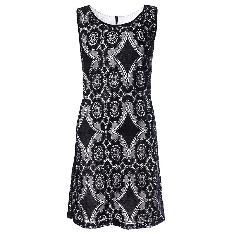 Robe en dentelle pour femmes avec motifs floraux et décolleté en forme de clé Chic und Stil