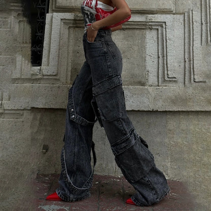 Dames Cargo-Jeans avec des poches frappantes Chic und Stil