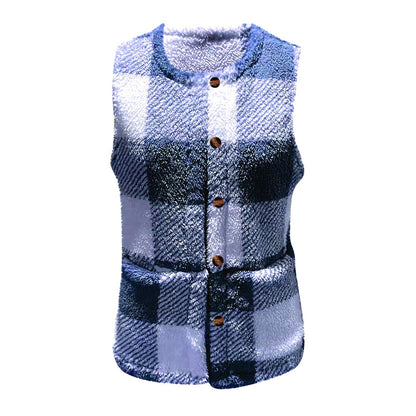 Dames Gilet en Tartan Douillet Chic und Stil