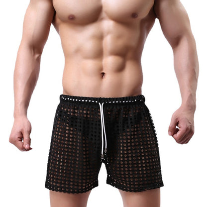 Shorts de bain et de natation pour hommes en matériau en maille respirant avec une taille élastique et un cordon de serrage Chic und Stil