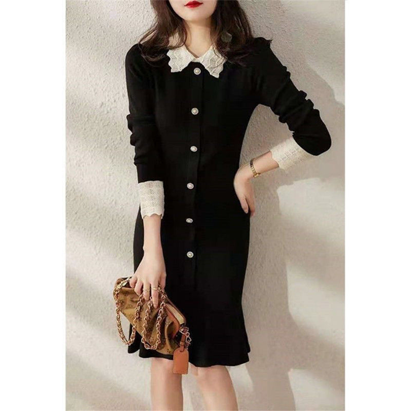 Robe élégante pour femme à boutons avec ourlet en volants Chic und Stil