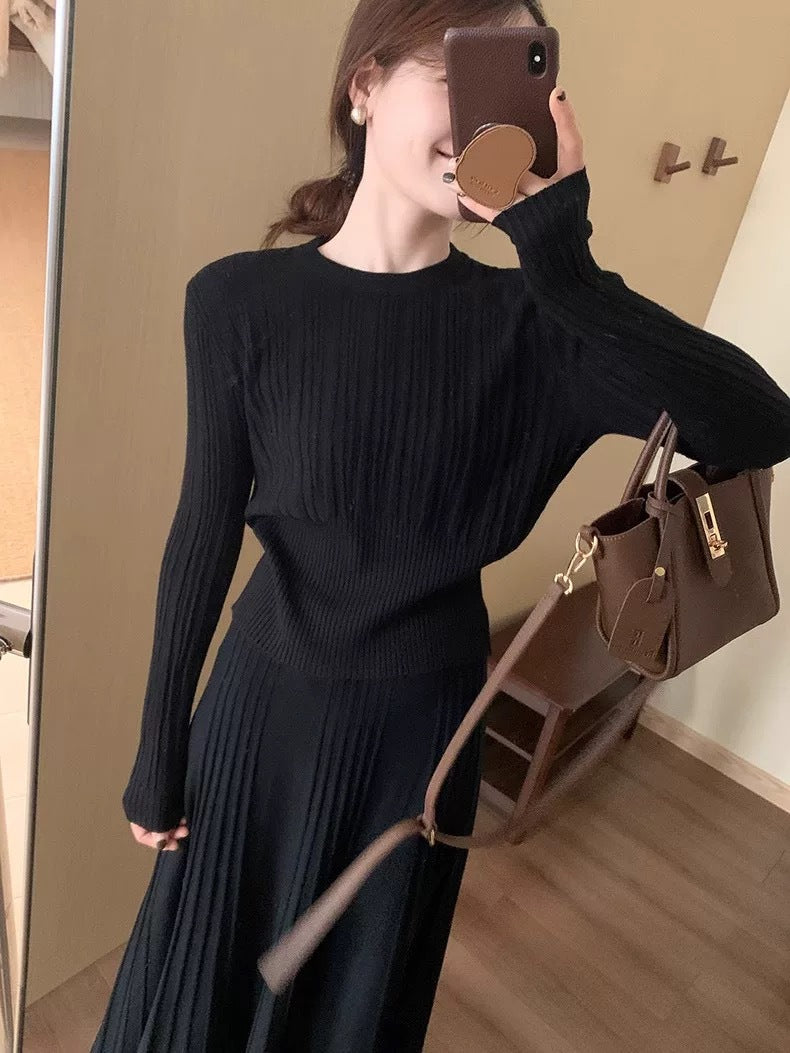 Robe en tricot élégante pour femmes avec des détails plissés Chic und Stil