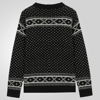 Pull en tricot pour hommes avec motif norvégien traditionnel et col montant Chic und Stil