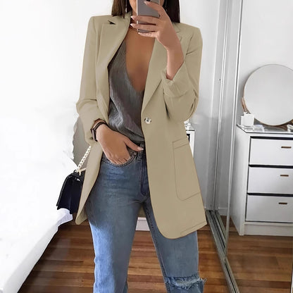 Veste blazer pour femmes élégante avec des détails en boutons brillants et des poches spacieuses Chic und Stil
