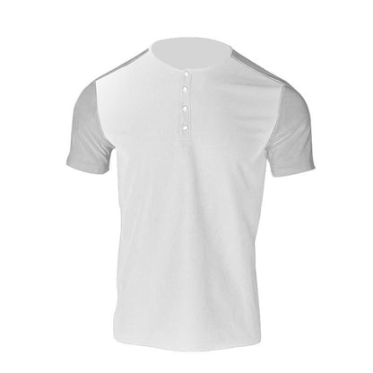 Chemise Henley à manches courtes pour hommes avec un design texturé et des parties de manches contrastantes Chic und Stil