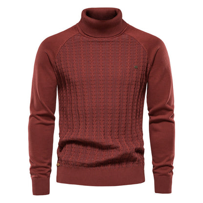 Pull en tricot pour hommes avec col montant tendance et design texturé Chic und Stil