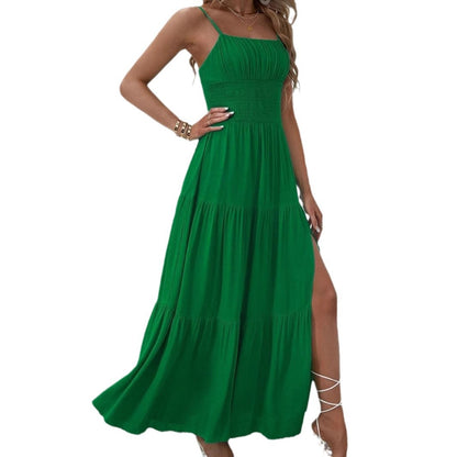 Femmes Robe Maxi Élégante à Volants Chic und Stil