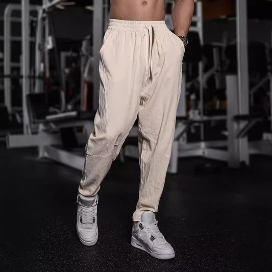 Light casual pants for men with elastic waist and practical side pockets Chic and Style