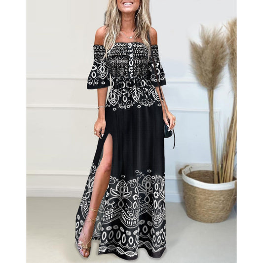 Dames Fleurs Maxi Robe Chic und Stil