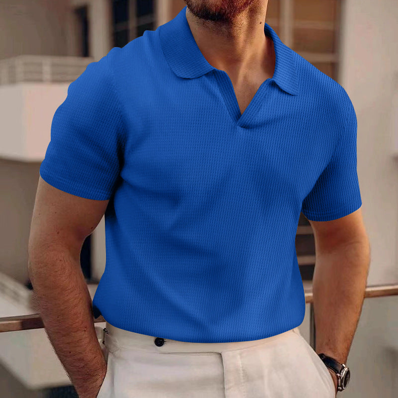 Men's polo with structured fabric and modern V-neck Chic and Style