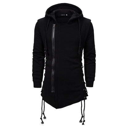Chemise à capuche tendance pour hommes avec fermeture éclair asymétrique et coupe décontractée Chic und Stil