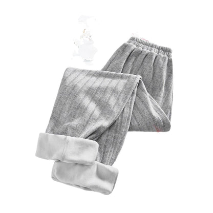 Ladies Cozy Fleece Pants with Elastic Waist and Side Pockets Chic and Style