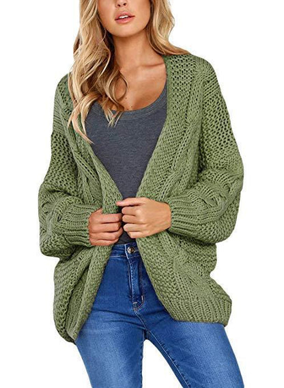 Dames Gros Tricot Cardigan avec silhouette décontractée et détails noués Chic und Stil