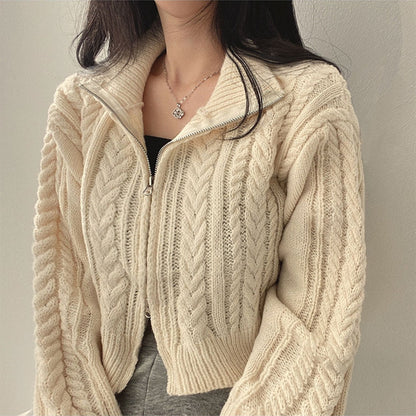 Dames cardigan avec fermeture éclair de haute qualité Chic und Stil