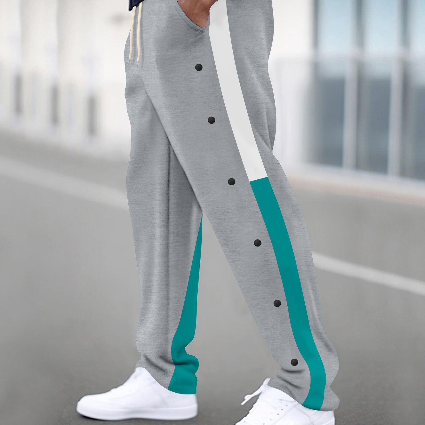 Sport training pants for men with buttons and elastic waistband Chic and Style