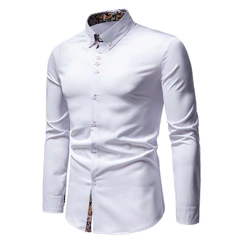 Chemise élégante à manches longues pour homme avec un motif paisley accrocheur Chic und Stil