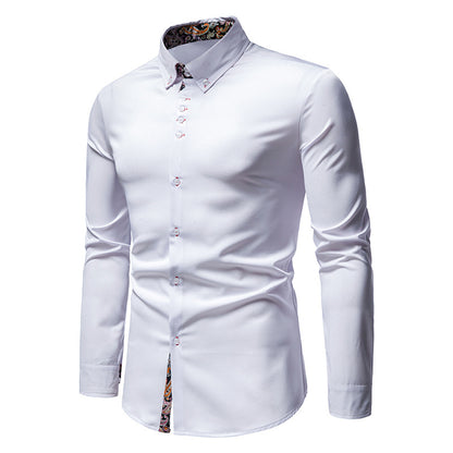 Chemise élégante à manches longues pour homme avec un motif paisley accrocheur Chic und Stil
