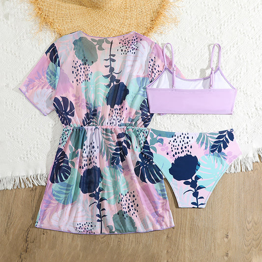 Dames Ensemble de Maillot de Bain Tropical à Trois Pièces Chic und Stil