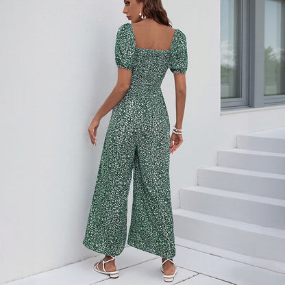 Dames Élégant Imprimé Floral Combinaison Chic und Stil